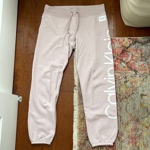 Calvin Klein performance light pink cinch bottom sweatpants size medium